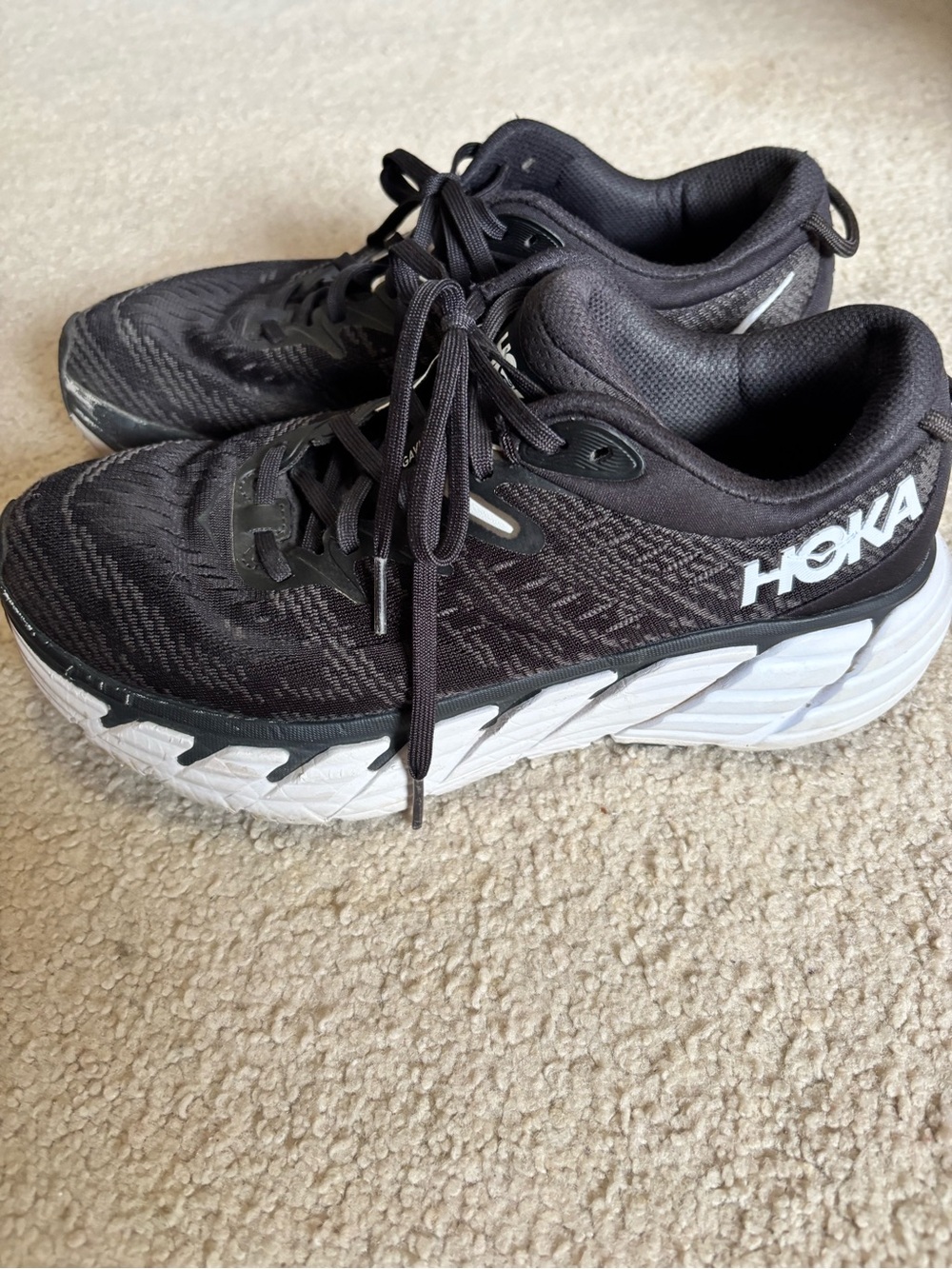 Hoka Gaviota 4 Women's 9 Black White Stability Running Shoes - Picture 2 of 6